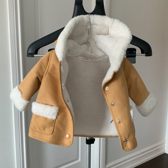 Faux fur lined baby winter jacke - 9-12m - Picture 2 of 5